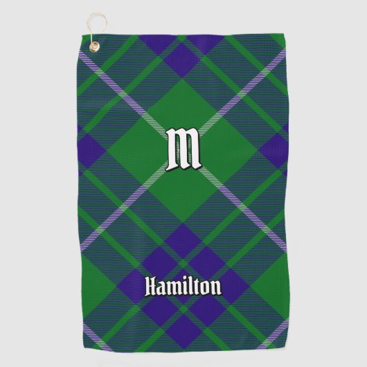 Clan Hamilton Jagd Tartan Golf Towel Golfhandtuch (Vorderseite)
