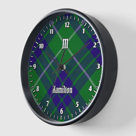 Clan Hamilton Jagd Tartan Große Uhr (Winkel)