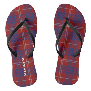 Clan Hamilton Karierte Personalisierte Flip Flops Badesandalen