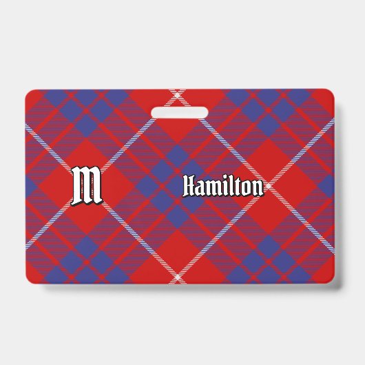 Clan Hamilton Red Tartan Abzeichen Ausweis (Vorderseite)