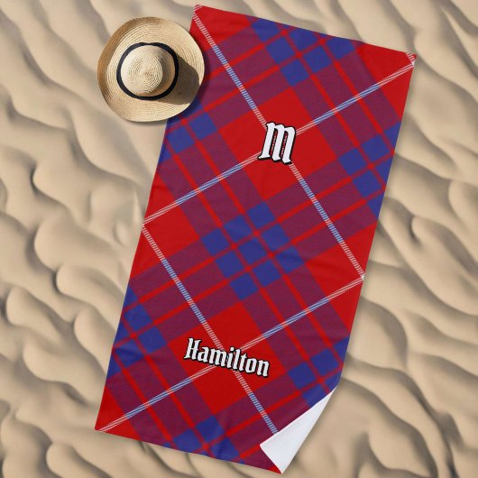 Clan Hamilton Red Tartan Beach Towel Strandtuch