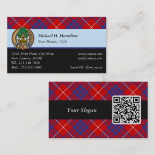 Clan Hamilton Red Tartan Business Card Visitenkarte