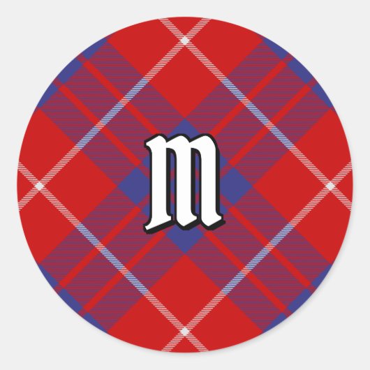 Clan Hamilton Red Tartan Classic Round Sticker (Vorderseite)