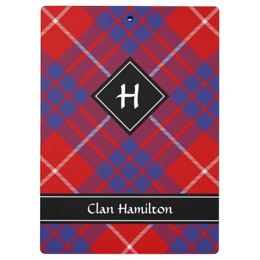 Clan Hamilton Red Tartan Clipboard Klemmbrett (Rückseite)