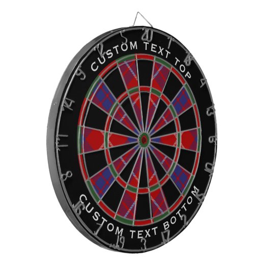 Clan Hamilton Red Tartan Dart Board Dartscheibe (Vorderseite Links)