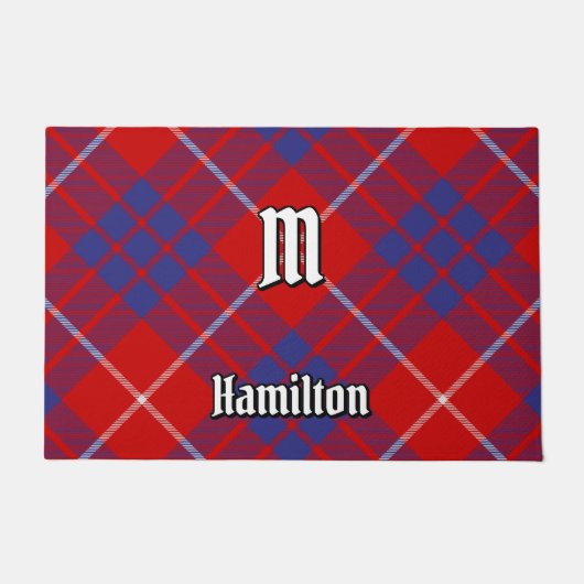 Clan Hamilton Red Tartan Doormat Fußmatte (Vorderseite)
