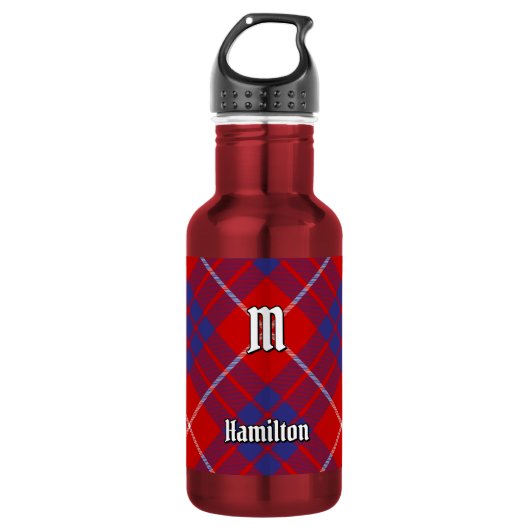 Clan Hamilton Red Tartan Edelstahlflasche (Vorderseite)