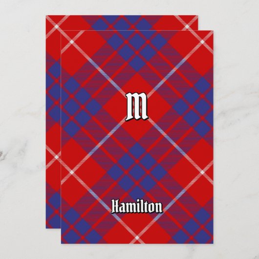 Clan Hamilton Red Tartan Einladung (Vorne/Hinten)