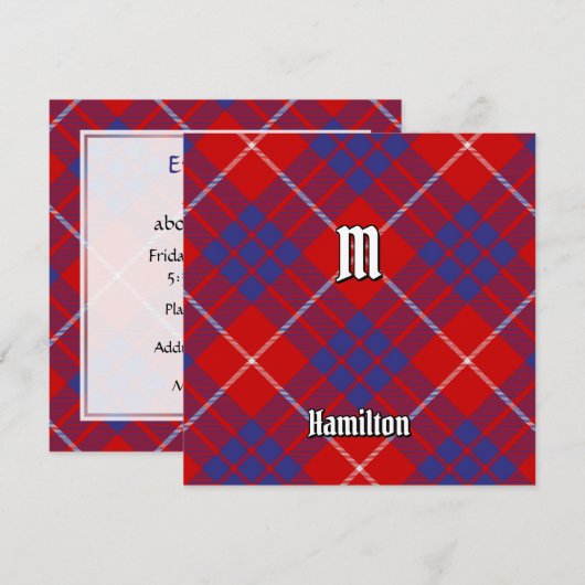 Clan Hamilton Red Tartan Einladung (Vorne/Hinten)