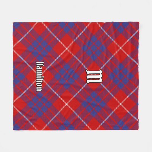 Clan Hamilton Red Tartan Fleece Blanket (Vorderseite (Horizontal))