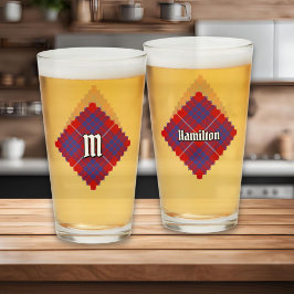 Clan Hamilton Red Tartan Glass Glas