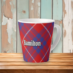 Clan Hamilton Red Tartan Latte Tasse