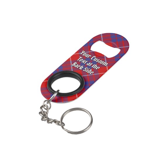 Clan Hamilton Red Tartan Schlüsselanhänger Bottle Mini Flaschenöffner (Rückseite Schrägansicht)