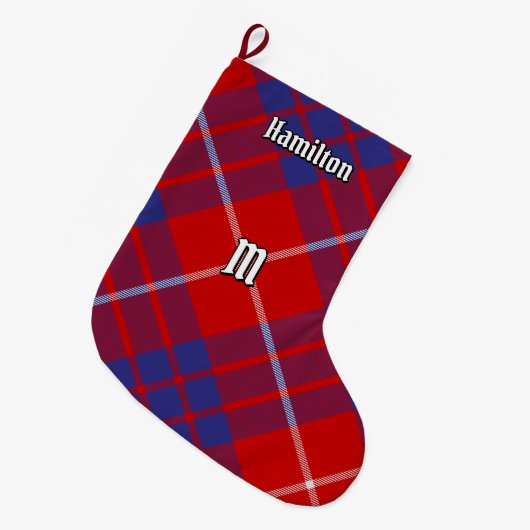 Clan Hamilton Red Tartan Weihnachts-Strumpf Großer Weihnachtsstrumpf (Vorderansicht (hängend))