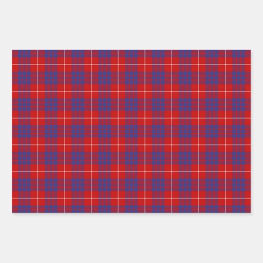 Clan Hamilton Red Tartan Wrapping Paper Sheets Geschenkpapier Set (Vorderseite)