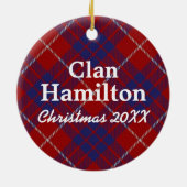 Clan Hamilton Scottish Tartan Keramik Ornament (Hinten)