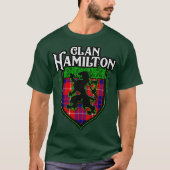Clan Hamilton Surname Scottish Tartan Lion Wappen T-Shirt (Vorderseite)