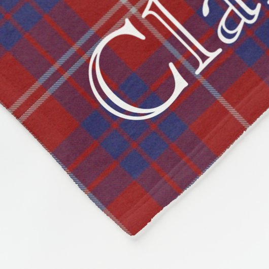 Clan Hamilton Tartan Fleece Blanket (Ecke)