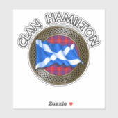 Clan Hamilton Tartan Knot & Flag Aufkleber (Blatt)