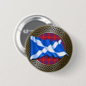 Clan Hamilton Tartan Knot & Flag Button (Vorne & Hinten)