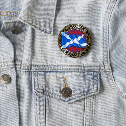 Clan Hamilton Tartan Knot & Flag Button (Beispiel)
