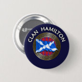 Clan Hamilton Tartan Knot & Flag Button (Vorne & Hinten)