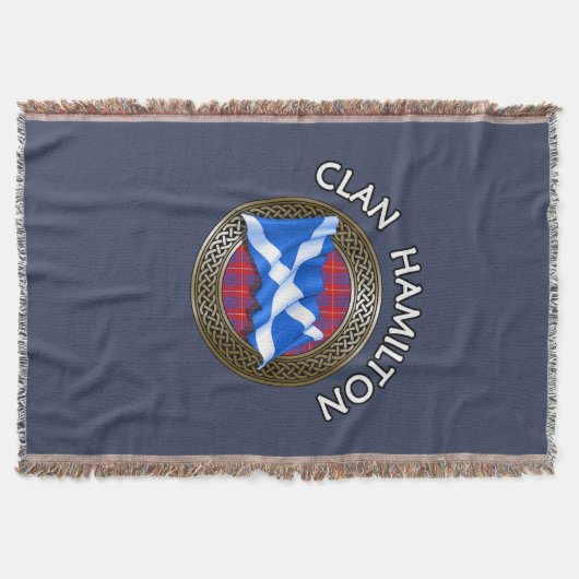 Clan Hamilton Tartan Knot & Flag Decke (Vorderseite)