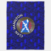 Clan Hamilton Tartan Knot & Flag Fleecedecke (Vorderseite)