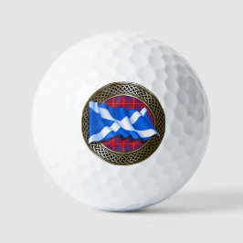 Clan Hamilton Tartan Knot & Flag Golfball