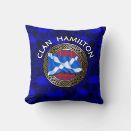 Clan Hamilton Tartan Knot & Flag Kissen