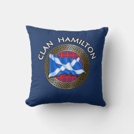 Clan Hamilton Tartan Knot & Flag Kissen