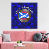 Clan Hamilton Tartan Knot & Flag Leinwanddruck (Insitu (Wohnzimmer))