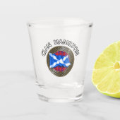 Clan Hamilton Tartan Knot & Flag Schnapsglas (Vorderseite)