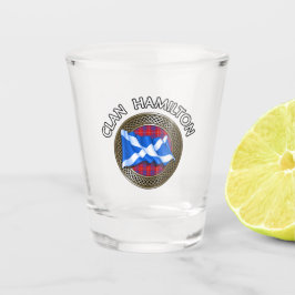 Clan Hamilton Tartan Knot & Flag Schnapsglas