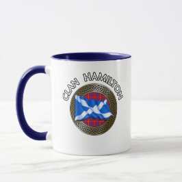Clan Hamilton Tartan Knot & Flag Tasse
