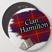Clan Hamilton Tartan Paint Brush Button (Vorne & Hinten)