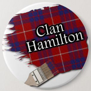 Clan Hamilton Tartan Paint Brush Button