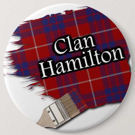 Clan Hamilton Tartan Paint Brush Button (Vorderseite)