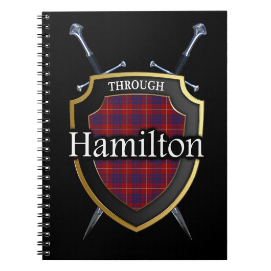 Clan Hamilton Tartan Shield & Schwerter Notizblock (Vorderseite)