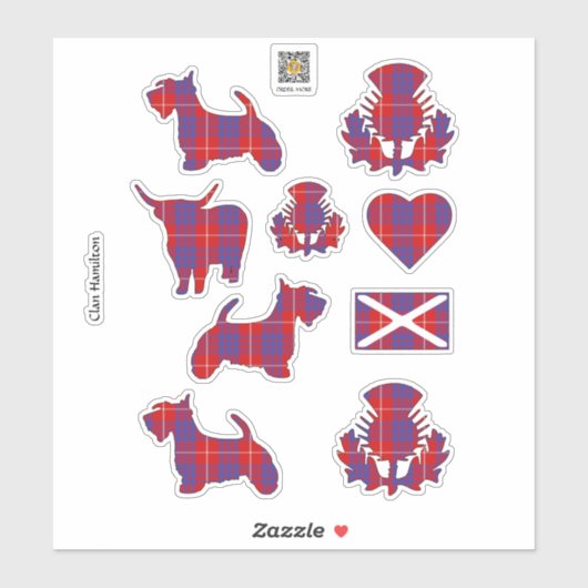 Clan Hamilton Tartan Sticker (Blatt)