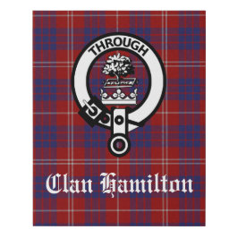 Clan Hamilton Tartan und Wappen Abzeichen Künstlicher Leinwanddruck
