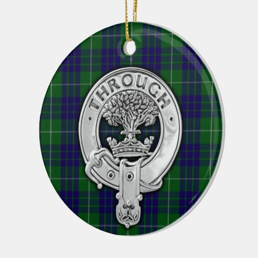 Clan Hamilton Wappen & Hunting Tartan Keramik Ornament (Links)