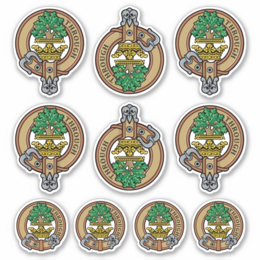 Clan Hamilton Wappen Sticker Set (Vorderseite)