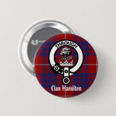 Clan Hamilton Wappen & Tartan Button (Vorne & Hinten)