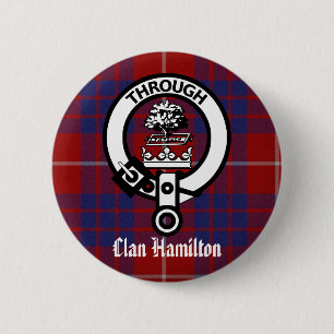 Clan Hamilton Wappen & Tartan Button