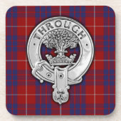 Clan Hamilton Wappen & Tartan Getränkeuntersetzer (Vorderseite)