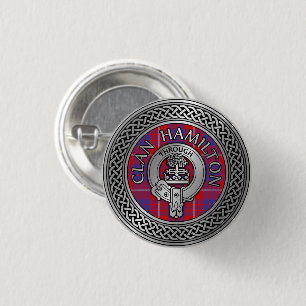 Clan Hamilton Wappen & Tartan Knot Button