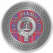 Clan Hamilton Wappen & Tartan Knot Sticker (Vorderseite)
