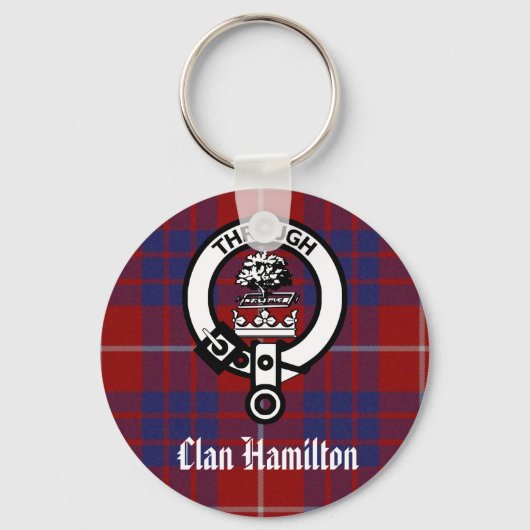 Clan Hamilton Wappen & Tartan Schlüsselanhänger (Vorderseite)