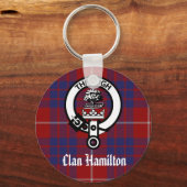 Clan Hamilton Wappen & Tartan Schlüsselanhänger (Vorderseite)